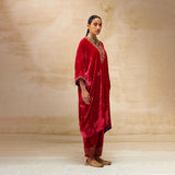 SILK VELVET TUNIC TROUSER SET