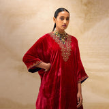 SILK VELVET TUNIC TROUSER SET