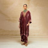 SILK VELVET TUNIC TROUSER SET