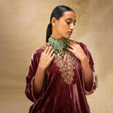 SILK VELVET TUNIC TROUSER SET