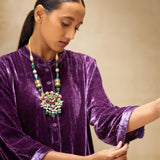 SILK VELVET TUNIC TROUSER SET