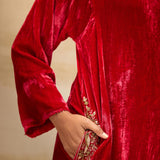 SILK VELVET TUNIC TROUSER SET