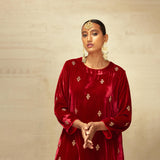 SILK VELVET TUNIC TROUSER SET