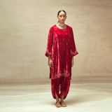 SILK VELVET TUNIC TROUSER SET