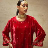 SILK VELVET TUNIC TROUSER SET