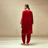 SILK VELVET TUNIC TROUSER SET