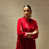 SILK VELVET TUNIC TROUSER SET