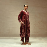 SILK VELVET TUNIC TROUSER SET