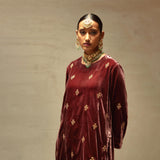 SILK VELVET TUNIC TROUSER SET