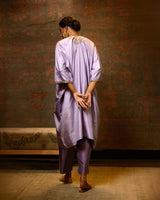 EMBROIDERED TUNIC TROUSER SET- LILAC