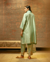 EMBROIDERED TUNIC TROUSER SET- AQUA