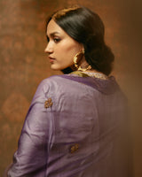 HAND EMBROIDERED DUPATTA- LILAC
