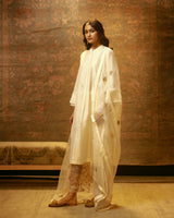 HAND EMBROIDERED DUPATTA- IVORY