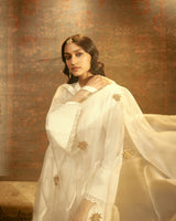 HAND EMBROIDERED DUPATTA- IVORY