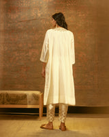 EMBROIDERED TUNIC TROUSER SET- IVORY