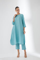 Tunic with Rounded Hem With Pants