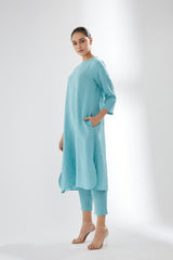 Tunic With Rounded Hem With Pants