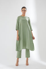 Rounded Hem Tunic With Pants