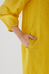 Button-up Balloon Sleeve Tunic With Pants