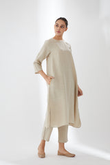 Tunic With Rounded Hem With Pants