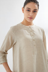 Button-up Tunic with Striped Pants