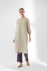 Button-up Tunic with Striped Pants