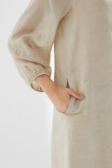 Button-up Balloon Sleeve Tunic With Pants