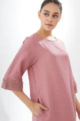 Tunic With Hand Smocked Cuffs With Pants