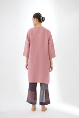 Drop-shoulder Tunic with Striped Pants