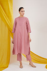 Rounded Hem Tunic With Pants