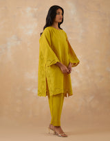 EMBROIDERED TUNIC TROUSER SET- CANARY