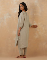 EMBROIDERED TUNIC TROUSER SET- DUNE