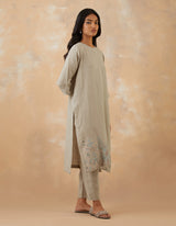 EMBROIDERED TUNIC TROUSER SET- DUNE