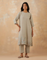 EMBROIDERED TUNIC TROUSER SET- DUNE