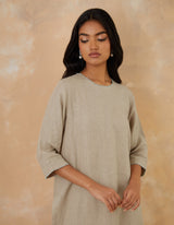 EMBROIDERED TUNIC TROUSER SET- DUNE