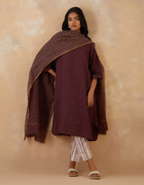 HAND EMBROIDERED DUPATTA- PLUM NOIR