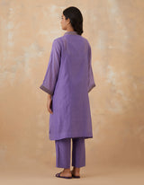 EMBROIDERED TUNIC TROUSER SET- LEVENDAR