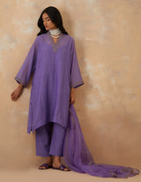 HAND EMBROIDERED DUPATTA- LAVENDAR