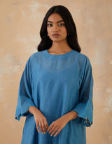 EMBROIDERED TUNIC TROUSER SET- BLUEBELL