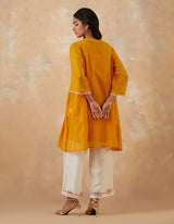 EMBROIDERED TUNIC TROUSER SET- APRICOT VANILLA