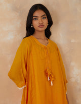 EMBROIDERED TUNIC TROUSER SET- APRICOT VANILLA