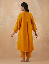 EMBROIDERED TUNIC TROUSER SET- APRICOT