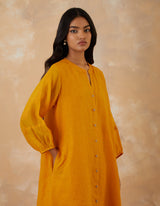 EMBROIDERED TUNIC TROUSER SET- APRICOT