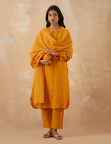 EMBROIDERED TUNIC TROUSER SET- APRICOT