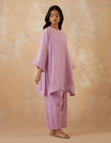 EMBROIDERED TUNIC TROUSER SET- ORCHID