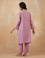 EMBROIDERED TUNIC TROUSER SET- ORCHID