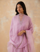 EMBROIDERED TUNIC TROUSER SET- ORCHID