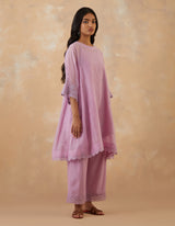 EMBROIDERED TUNIC TROUSER SET- ORCHID