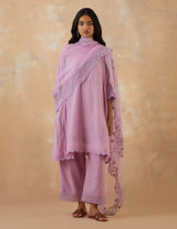 HAND EMBROIDERED DUPATTA- ORCHID