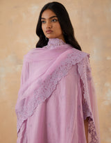 HAND EMBROIDERED DUPATTA- ORCHID